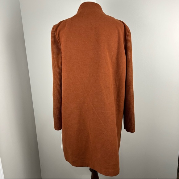 Kenneth Cole New York Rust Sweater Car Coat Sz XL Slit Pockets Snap Closure - Picture 4 of 15